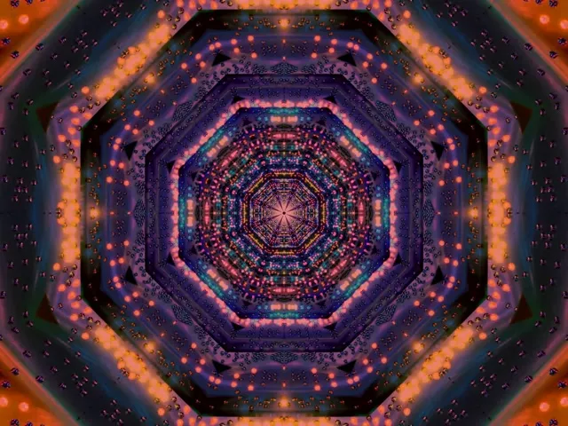 Neon Tunel Osmerokut Fraktal VJ Loop 4:3 Classic 60fps Screensaver