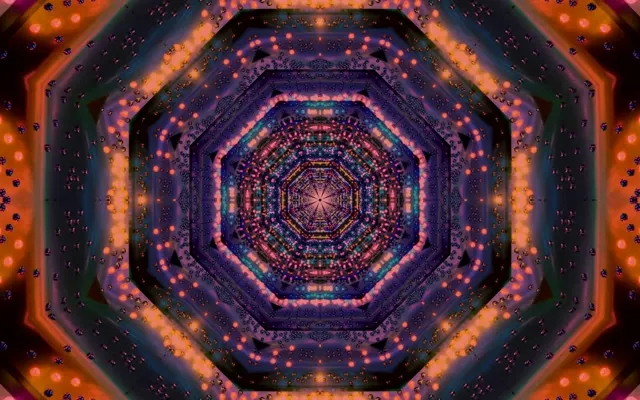 Neon Tunnel Oktagon Fractal VJ Loop 60fps 16:10 MacBook Skärmsläckare