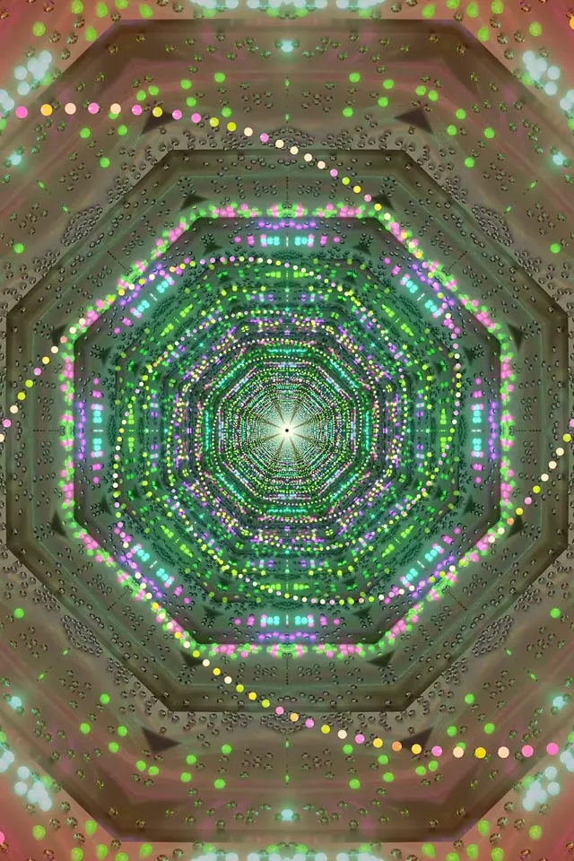 מנהרת ניאון מתומן ירוק ורוד שומר מסך PC 60fps 2:3 אנכי Vj Loop