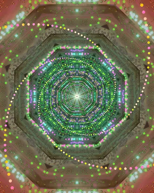 Tunel Neon Octogon Verde Roz Screensaver PC 60fps 4:5 Instagram VJ Loop