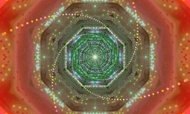 Neon Tonnel Agt-hoek Groen Rooi Sluimerskerm 5:3 Wide 60fps VJ Loop