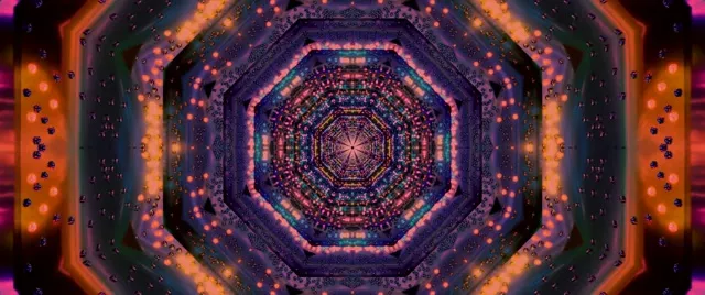 Túnel Neon Caleidoscópio Octógono 2.39:1 Cinemascope 60fps Protetor de Tela VJLoops