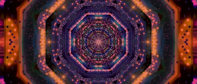 Neon Tunnel Nyolcszög Kaleidoszkóp VJLoops 21:9 Ultrawide 60fps Képernyővédő