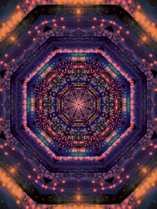 霓虹隧道八角萬花筒 VJ Loop 3:4 iPad 直向 60fps 螢幕保護程式