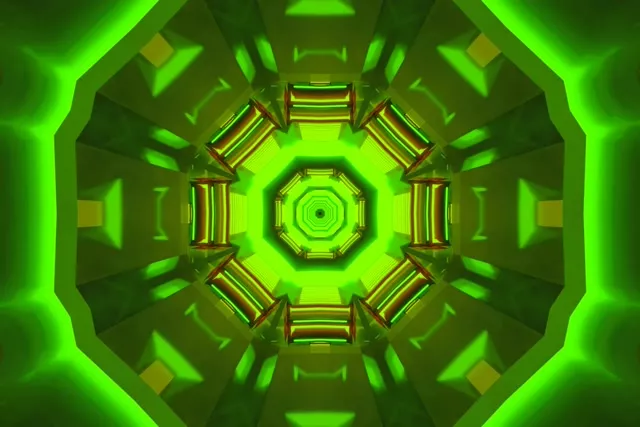 Túnel de Neó Caleidoscopi Octàgon VJ Loop 60fps 3:2 Surface Protector de Pantalla