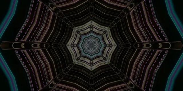 Túnel Neón Octógono Protector de Pantalla 2:1 Univisium 60fps VJ Loop PC