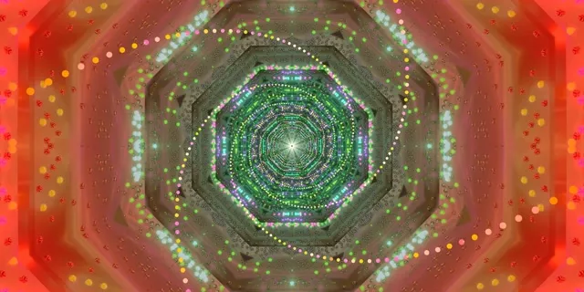 Neonowy Tunel Ośmiokąt Wygaszacz Ekranu 2:1 Univisium 60fps VJ Loop