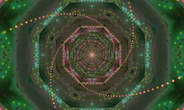নিয়ন টানেল অক্টাগন স্পাইরাল VJ Loop 5:3 ওয়াইড 60fps স্ক্রিনসেভার