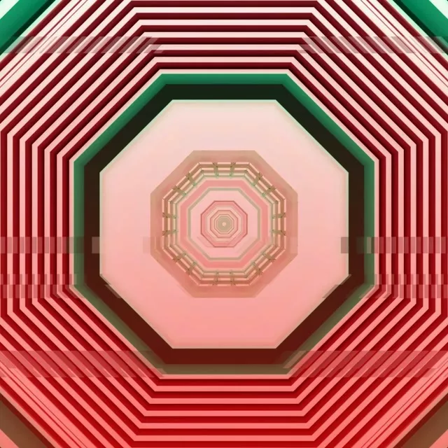 Neon Tunnel Octagon Vortex 1:1 Square 60fps Screensaver VJ Loop