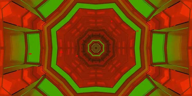 Neon Tunnel Octagon Vortex 2:1 Univisium 60fps VJ Loop Screensaver