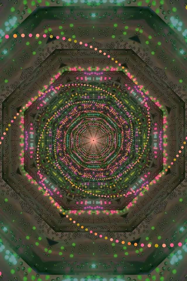 تونل نئون هشت ضلعی گردباد 2:3 Photo Portrait 60fps Screensaver VJ Loop