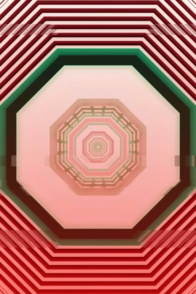 Neon Tunnel Octagon Vortex 2:3 Portrait 60fps Screensaver VJ Loop