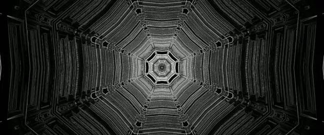 Tunnel Néon Vortex Octogone 2.39:1 Cinémascope 60fps Écran de Veille VJ Loop