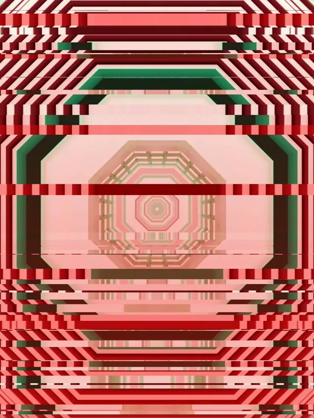 Neon Tunnel Octagon Vortex 3:4 iPad Portrait 60fps Screensaver Loop