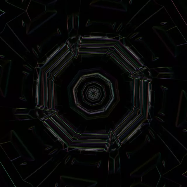Neon Tunnel Octagon Vortex Loop 1:1 Square 60fps Screensaver VJ Animation