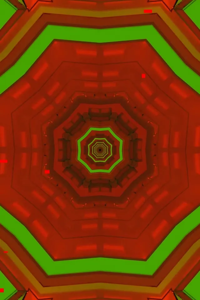 Neon Tunnel Octagon Vortex Loop 2:3 Portrait 60fps Screensaver VJ