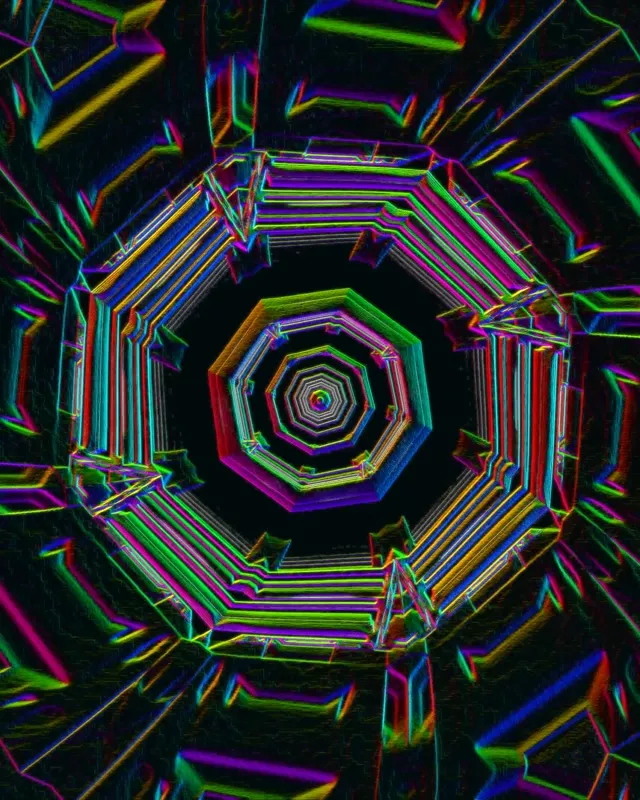 Túnel de Neon Octagon Vòrtex Loop 4:5 Instagram 60fps Screensaver VJLoops