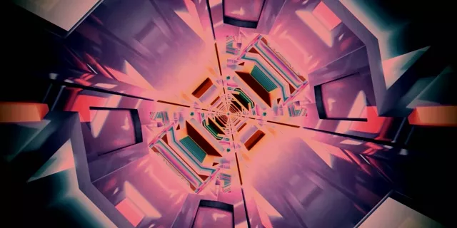 Neonski Tunel Osemkotni Vrtinec VJ Loop 2:1 Univisium 60fps Ohranjevalnik Zaslona