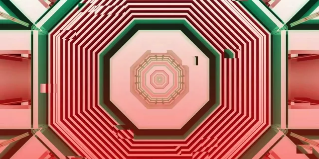 Neon Tunnel Octagon Vortex VJ Loop 2:1 Univisium 60fps Screensaver