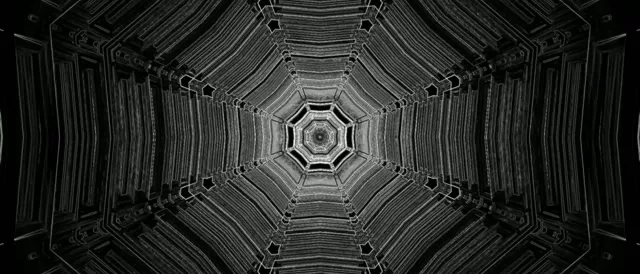 Neon Alagút Oktogon Örvény VJ Loop 21:9 Ultraszéles 60fps Képernyővédő