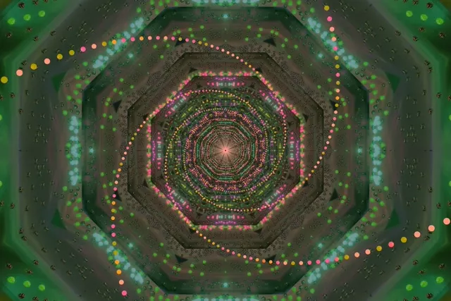 Túnel de Neó Octàgon Vòrtex VJ Loop 3:2 Surface 60fps Protector de Pantalla