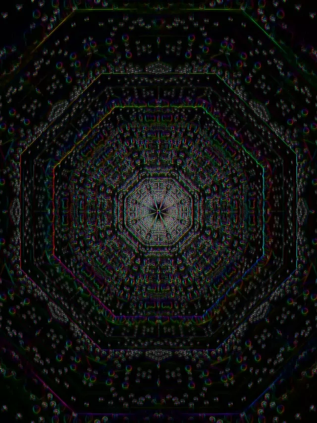 Neon Tunnel Octagon Vortex VJ Loop 3:4 iPad 60fps Screensaver