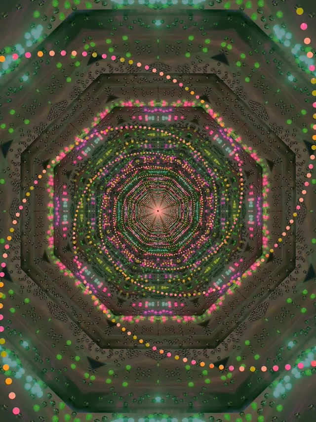 霓虹隧道八角形漩渦 VJLoops 3:4 iPad 直向 60fps 螢幕保護程式