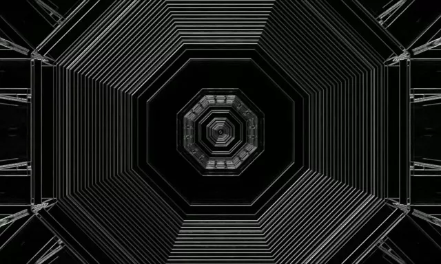 নিয়ন টানেল অষ্টভুজ ঘূর্ণি VJ Loop 5:3 ওয়াইড 60fps স্ক্রিনসেভার