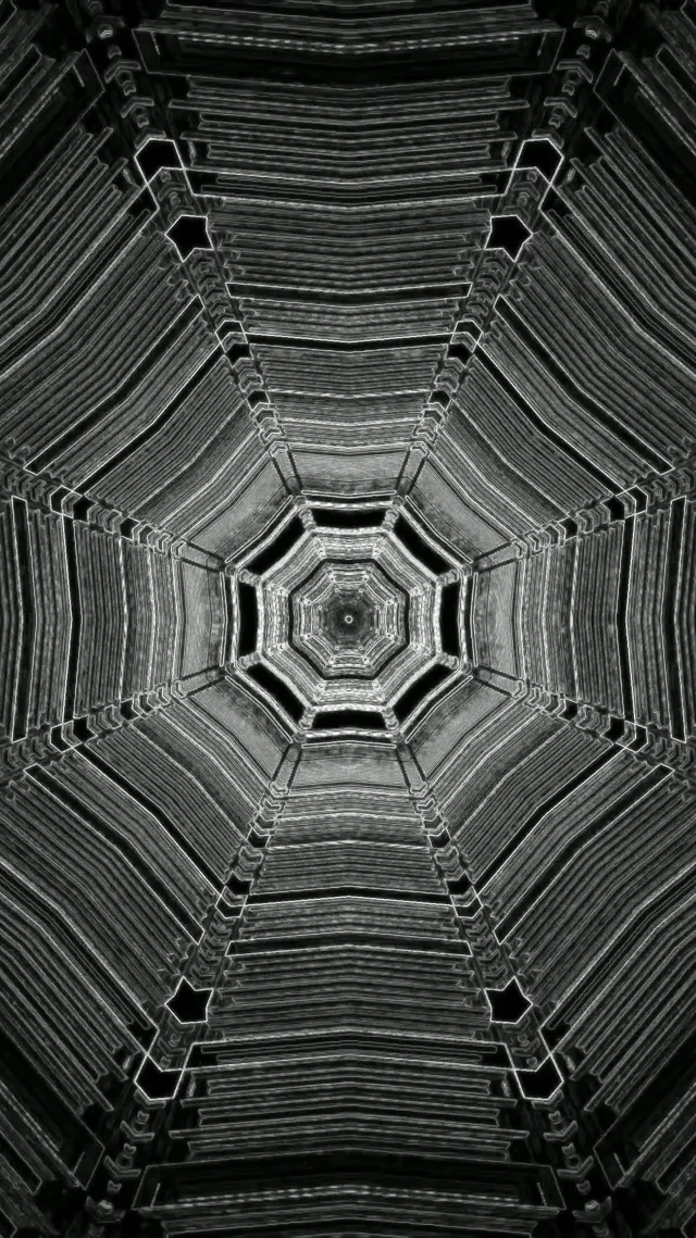 Neon Terowong Pusaran Oktagon VJ Loop 9:16 Reels 60fps Penyelamat Skrin