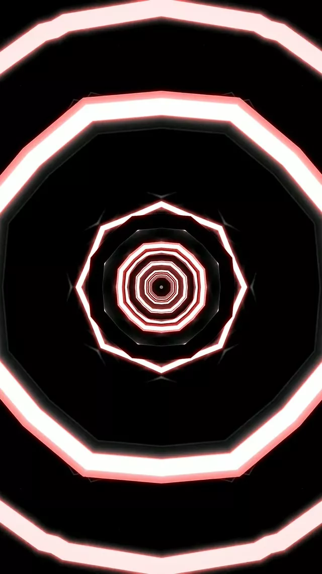 Neon Terowong Pusaran Oktagon VJ Loop 9:16 Reels 60fps Penyelamat Skrin