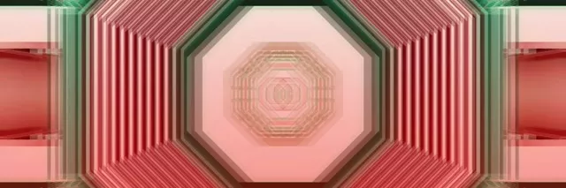 粉紅和綠色霓虹八邊形漩渦隧道，催眠幾何螺旋 VJ 循環 60fps 動態背景