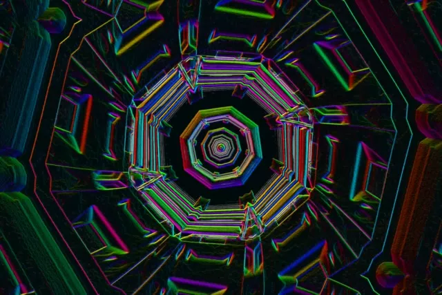 Tunel Neonowy Ośmiokątny Vortex Loop | 60fps Wygaszacz VJ Animation