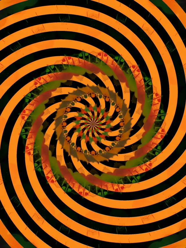 霓虹隧道橙黑螺旋漩渦螢幕保護程式 3:4 iPad 直式 60fps VJ Loop