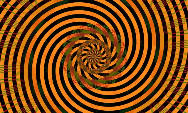 नीयॉन टनल स्वर्लिंग ऑरेंज वॉर्टेक्स VJ Loop 5:3 वाइड 60fps स्क्रीनसेवर