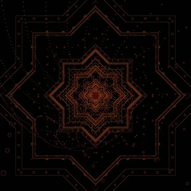 Neon Tünel Bakır Yıldız Mandala Girdap | VJ Loop 1:1 Kare 60fps Ekran Koruyucu