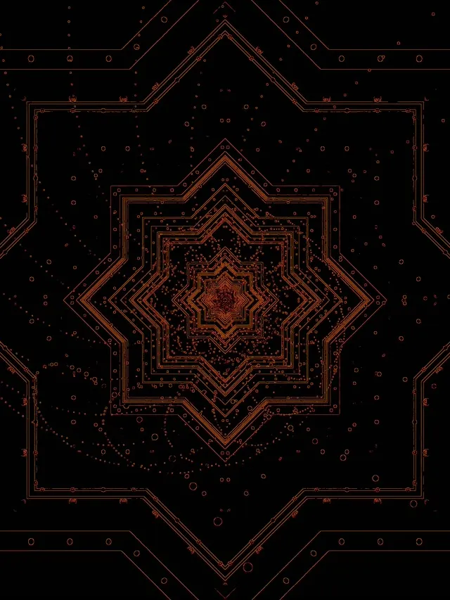 Đường hầm Neon Đồng Sao Mandala VJ Loop 60fps 3:4 iPad Portrait Screensaver