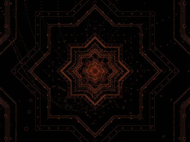 Neon Tünel Bakır Yıldız Girdap Vj Loop 4:3 Klasik 60fps Ekran Koruyucu