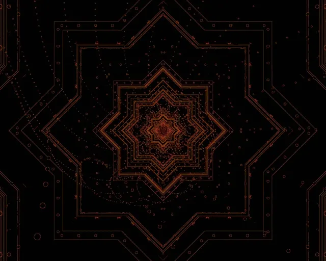 Neon Tunnel Réz Csillag Mandala 5:4 industrial 60fps Képernyővédő Vj Loop