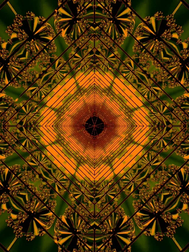 Neon Tunnel Orange Green Diamond ตัวรักษาหน้าจอ 3:4 iPad Portrait 60fps Vj Loop