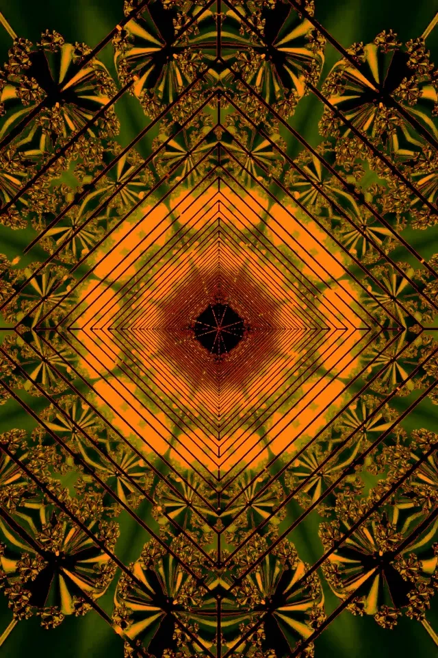 Neon Tunnel כתום ירוק Diamond שומר מסך 60fps 2:3 Photo Portrait VJ Loop