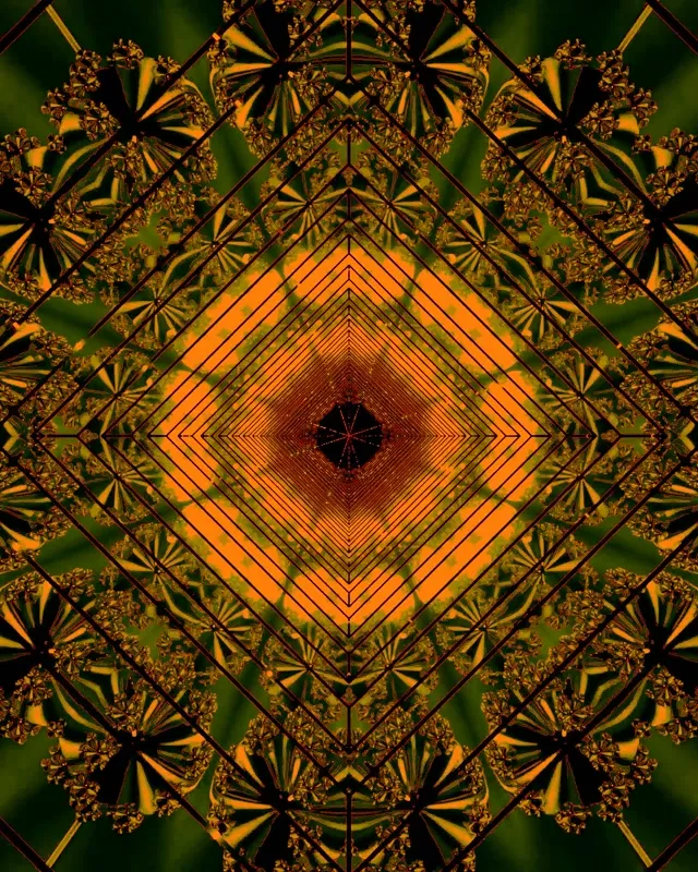 Tunel Neon Portocaliu Verde Diamant Screensaver PC 60fps 4:5 Instagram VJLoops