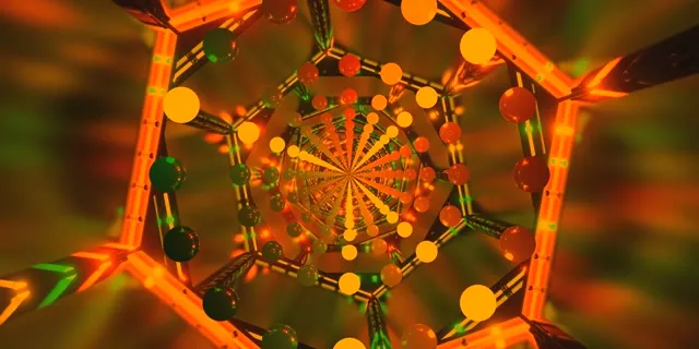 อุโมงค์นีออนสีส้มเขียว Screensaver 2:1 Univisium 60fps VJLoops PC