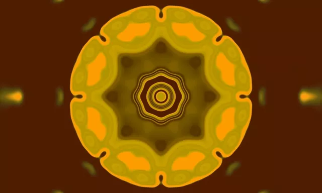 Neon Tunnel Orange Mandala Pauseskærm 5:3 Wide 60fps VJ Loop