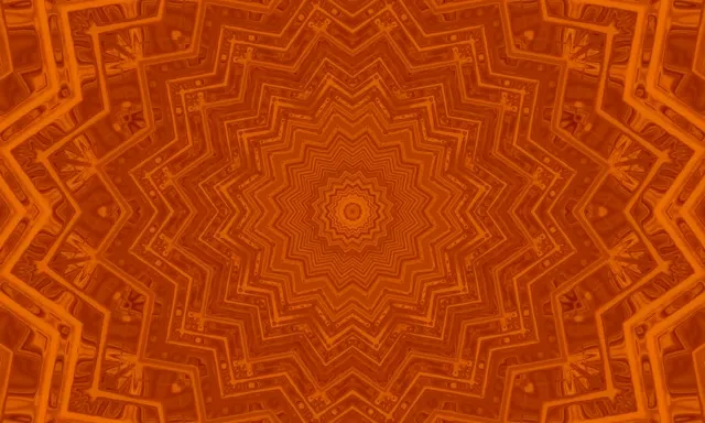 Neonový Tunel Oranžová Mandala Hvězda Vír Šetřič Obrazovky 5:3 Široký 60fps VJ Loop