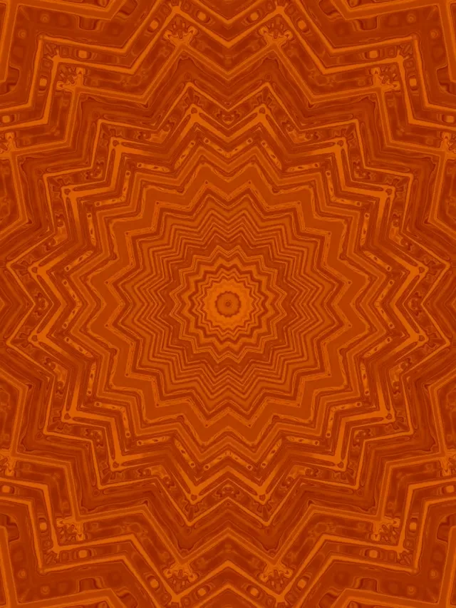 Neonowy Tunel Pomarańczowy Gwiazda Kalejdoskop VJ Loop 3:4 iPad Portrait 60fps Wygaszacz