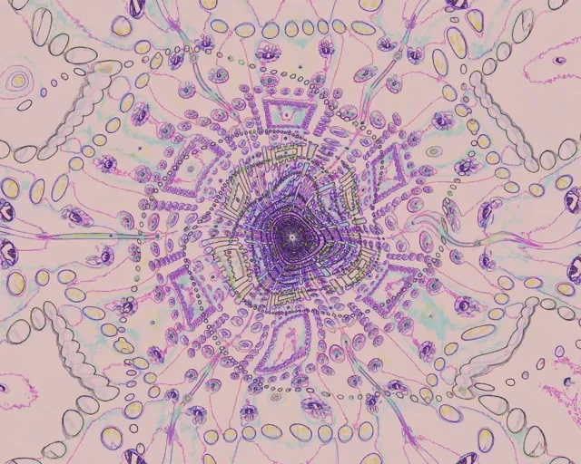 紫色和粉紅色同心曼陀羅漩渦，具有嵌套幾何圖案的螺旋效果，霓虹隧道VJLoops運動背景，60fps螢幕保護程式