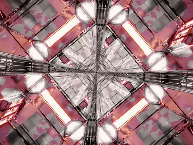 Neon Tunnel Rosa Diamant Kaleidoskop VJLoops 4:3 Classic 60fps Skjermsparer