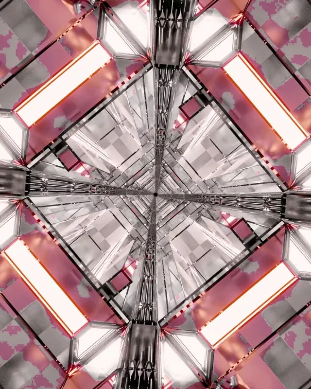Neon Alagút Rózsaszín Gyémánt Kaleidoszkóp VJLoops 4:5 Instagram 60fps Képernyővédő