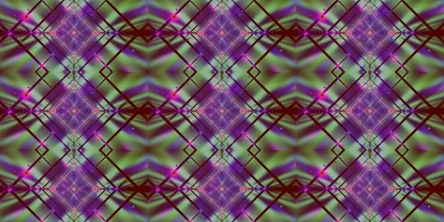 Neonový Tunel Kaleidoskop Diamant Mřížka 2:1 Univisium 60fps Spořič VJ Loop