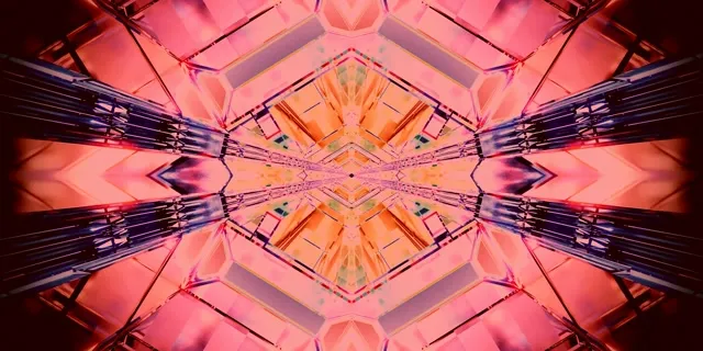 Neon Tunnel Caleidoscoop Burst VJ Loop 2:1 Univisium 60fps Screensaver